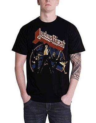 Judas Priest Men's Unleashed V2 T-Shirt, Black, Large