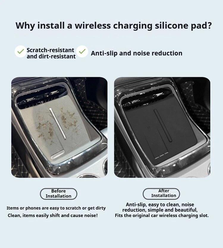 For GAC AION V 2024-2026 Car Center Console Armrest Storage Box Wireless Charging Silicone Pad Interior Accessories