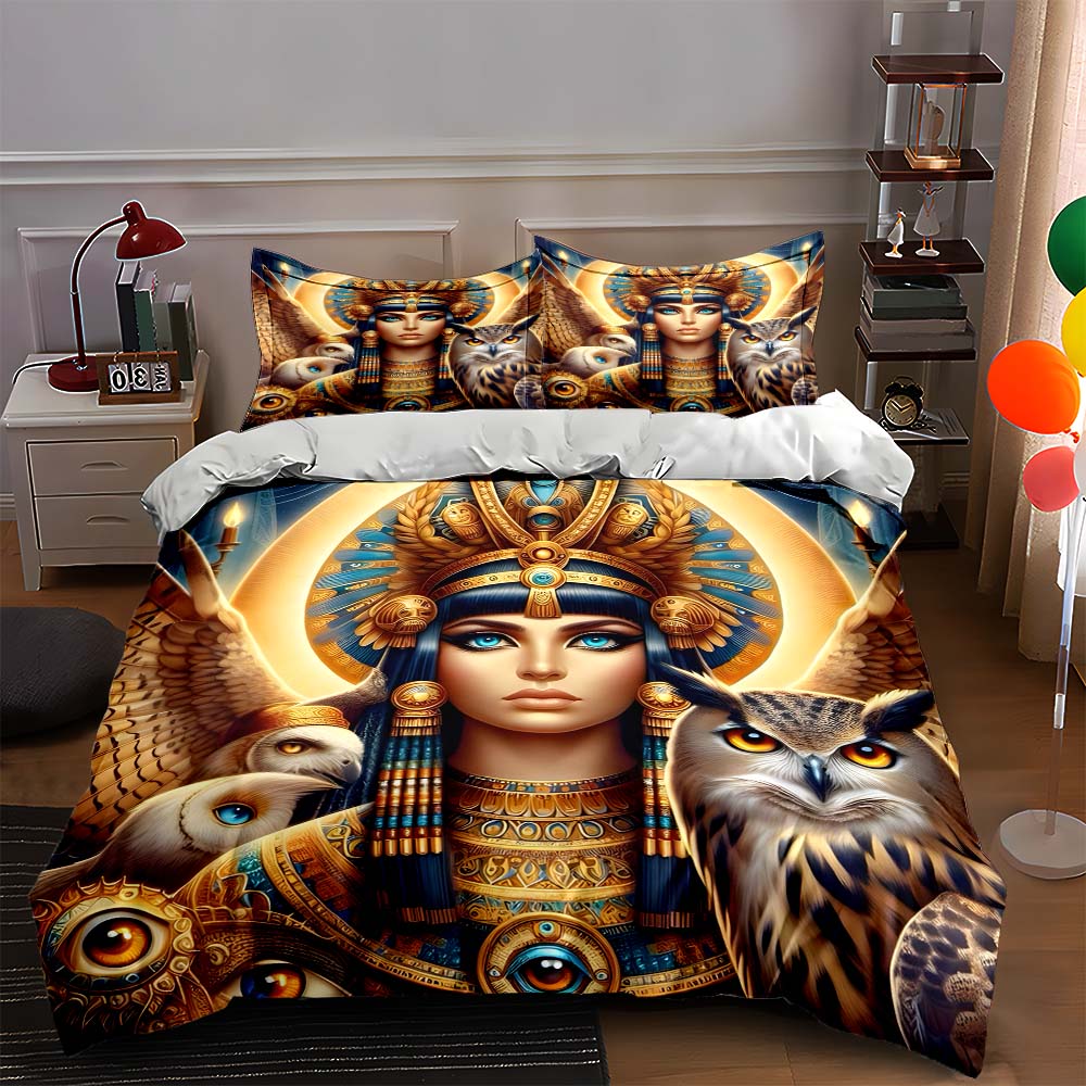 

Golden owl motif Bedding Duvet cover sets Duvet covers Pillowcases gifts (1 * Duvet Cover 2 * Pillowcases, without duvet insert) 135x200cm