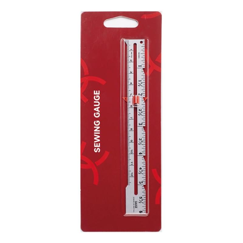 Aluminum Alloy Quilting Ruler 6Inch Metal Sliding Sewing Gauge Measuring Tool for Sewing Tailoring Quilting Hemming