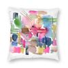 Watercolour Dots And Lines Square Pillowcase Polyester Linen Velvet Printed Zip Decor Pillow Case Home Cushion Cover