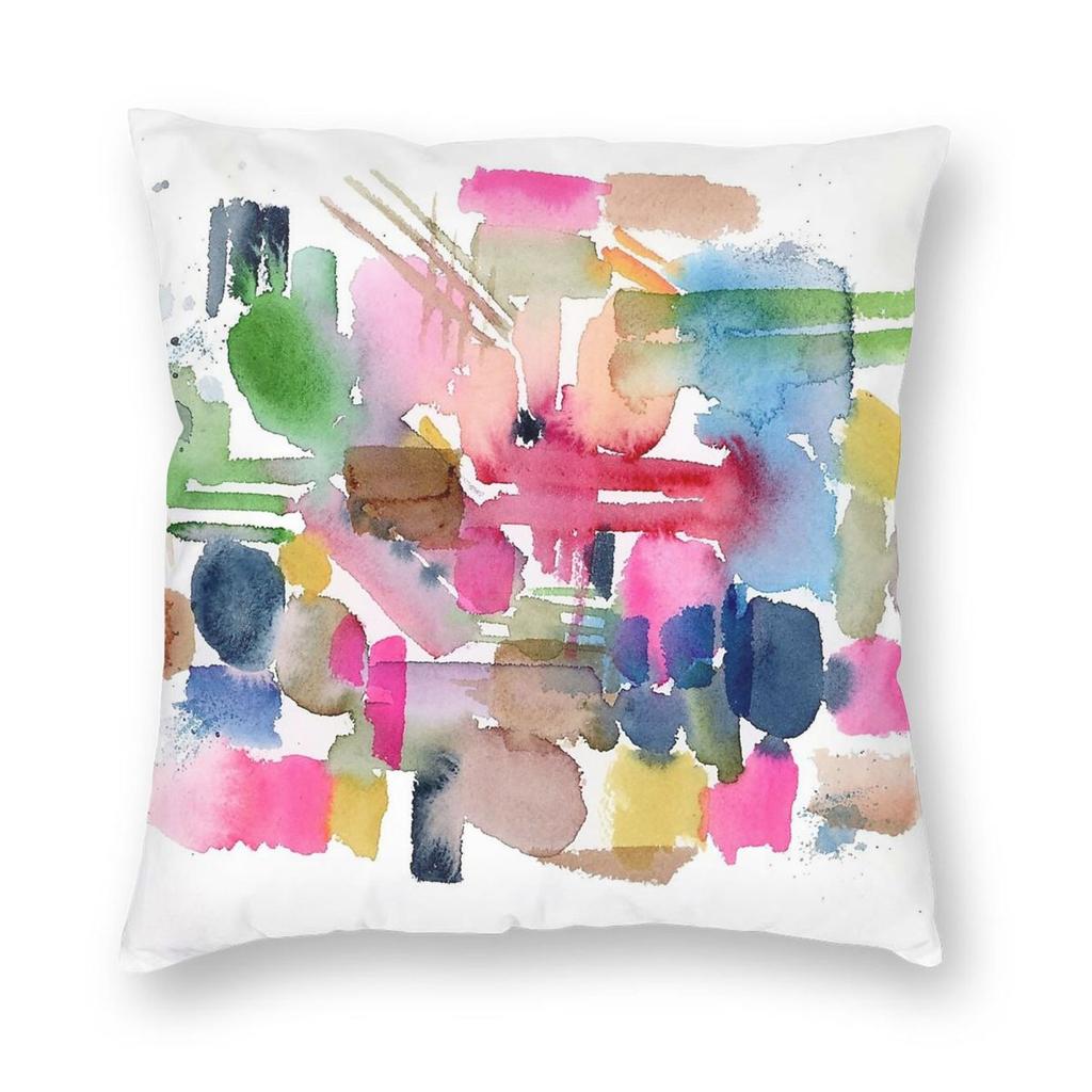 Watercolour Dots And Lines Square Pillowcase Polyester Linen Velvet Printed Zip Decor Pillow Case Home Cushion Cover
