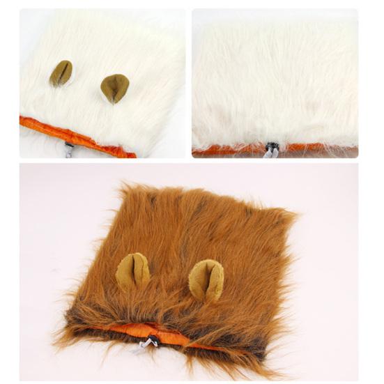 Pet Costume Funny Lion Mane Wig Headgear Hat Halloween Festival Decor for Dog