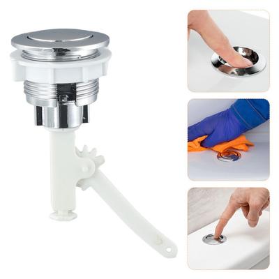 Bouton Réservoir WC 38mm ABS Salle de Bain Toilette Poussoir Argent