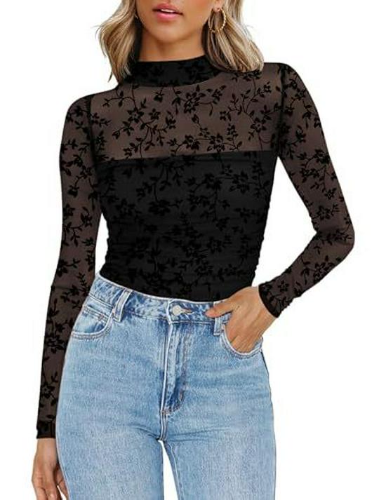 

2026 Spring High Neck Mesh Knit T-shirt XXL (US/European Size, Not Chinese)