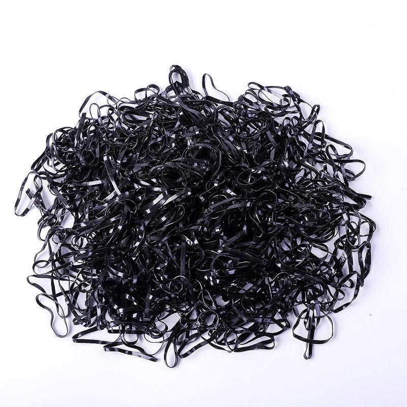 Black Thick Elastic Hair Bands: No-Damage Hair Ties for Women & Kids