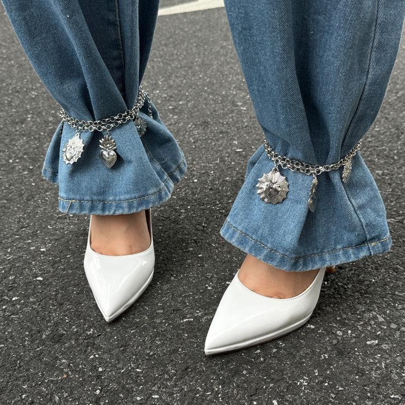 Personalized Metal Imitation Pearl Heart Chain  Foot Ankle Beach Party Jewelry For Women Girl Foot Bracelet Anklet Gifts