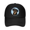 Black Tan Dog Portrait Circle Mesh Baseball Cap For Womens Unisex FeUnisex Beach Dad Hat Hip Hop