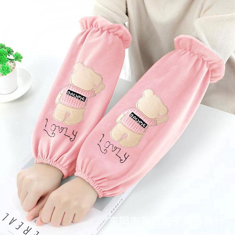 Men's and Women's Cute Korean Style Mid-Length Fleece Sleevelets and Foot Covers for Autumn and Winter