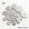 11 in 1 Radius Gauge Circle Template Clear Scale 8-24mm Round Corner Arc Measuring Tool for Student School Drafting Projects