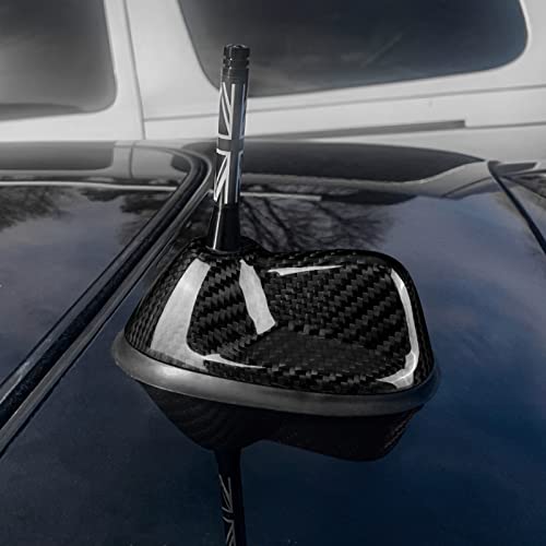 AIRSPEED Shark Fin Antenna Cover for Mini Cooper R55/R56, Waterproof Protective Layer, Carbon Fiber Look Car Decoration (Black)