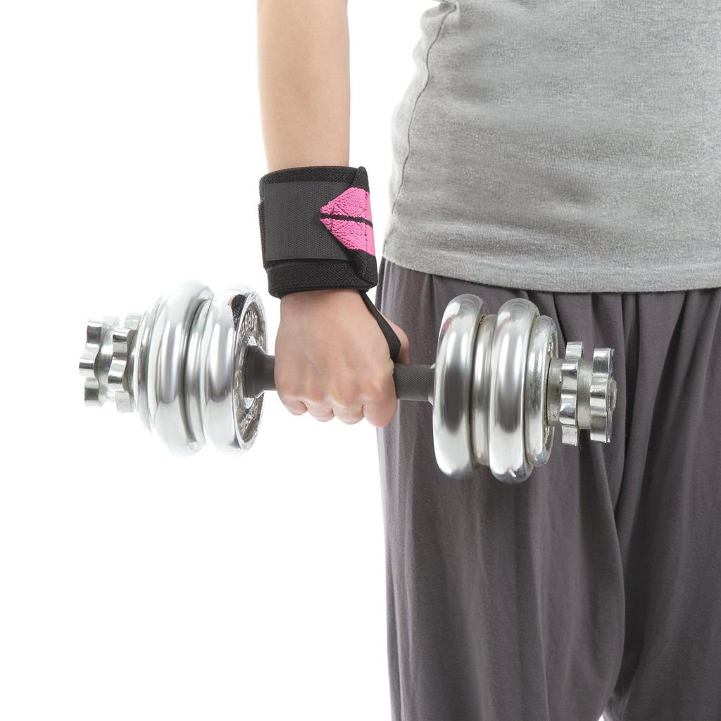 Schiek Wrist 24 for Free Weight Pink Wraps, Inches, Training, ()
