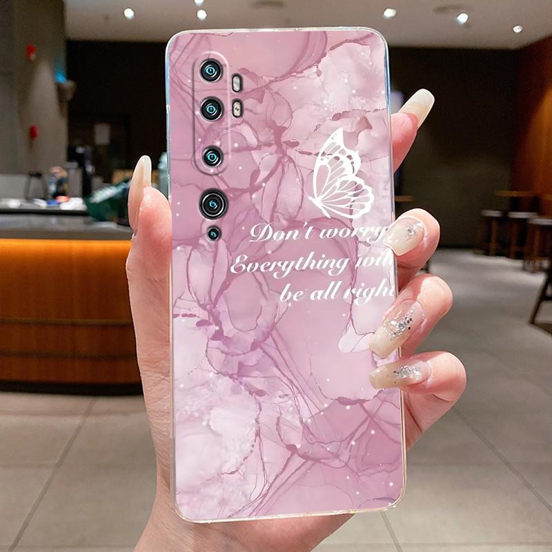 Phone Case For Xiaomi Mi cc9 Pro/Mi Note 10/Mi Note 10 Pro Butterfly Bow Protective Casing Transparent Soft Silicone TPU Cover
