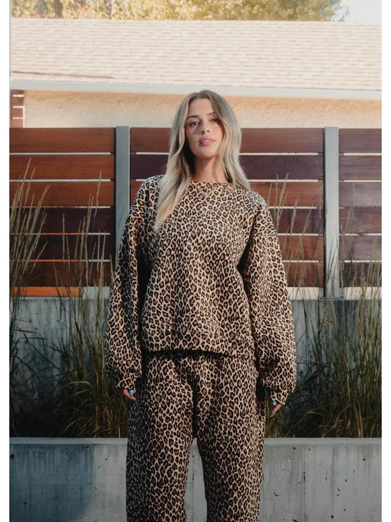 Y2K Retro Leopard Print Hooded Sweatshirt - Unisex Harajuku Hip-Hop Style Pullover