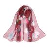 Women Faux Silk Scarf Flower Print Long Soft Scarf Sun Protection Beach Travel Outdoor Lightweight Shawl