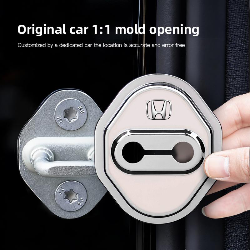 RJVK8 4Pcs TPU Door Lock Buckle Protective Cover Car Accessory For Honda Civic FIT CRV Accord Jazz HRV Prelude Insight Odyssey CRZ 5th