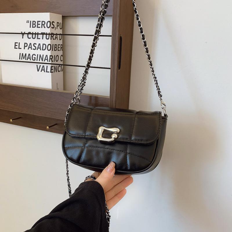 

Сумка через плечо женская премиум текстуры, темпераментная, для通勤, с индивидуальным дизайном, новая трендовая, повседневная, легкая, роскошная, для шоппинга, сумка-мессенджер чёрный