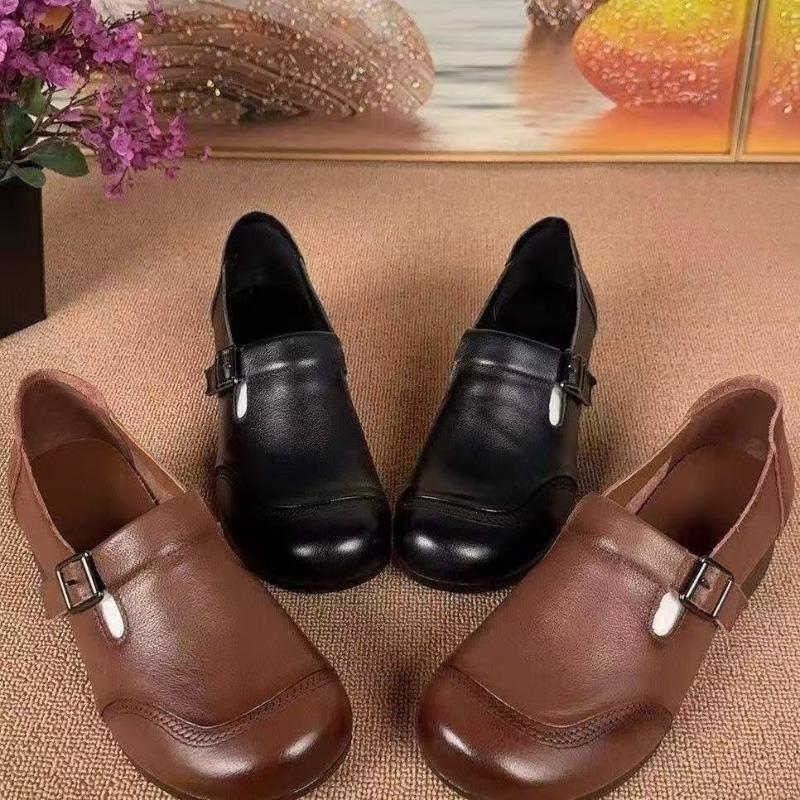 Retro Chunky-Heel Mary Janes New Spring/Fall Styles—Lightweight Fashionable and Slip-Resistant Shoes for Middle-Aged and Elderly Women