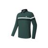 Fila Golf Series Color Block Knitted Long Sleeve Polo Shirt Men Tops Mountain-Wall-Green A11M415217F-KK