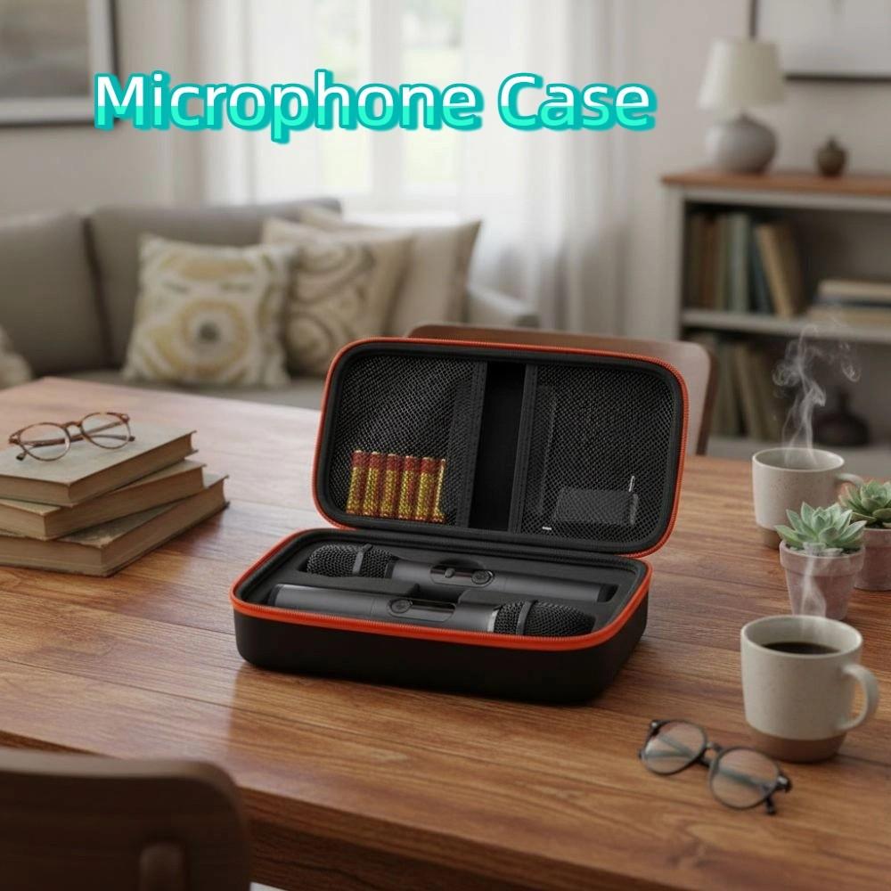 Adjustable Wireless Microphone Case Shockproof Microphone Storage Bag Mic Travel Bag Business Trip