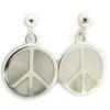 Les Trésors De Lily [G6455] - Silver 'Peace' Mother-of-pearl Earrings