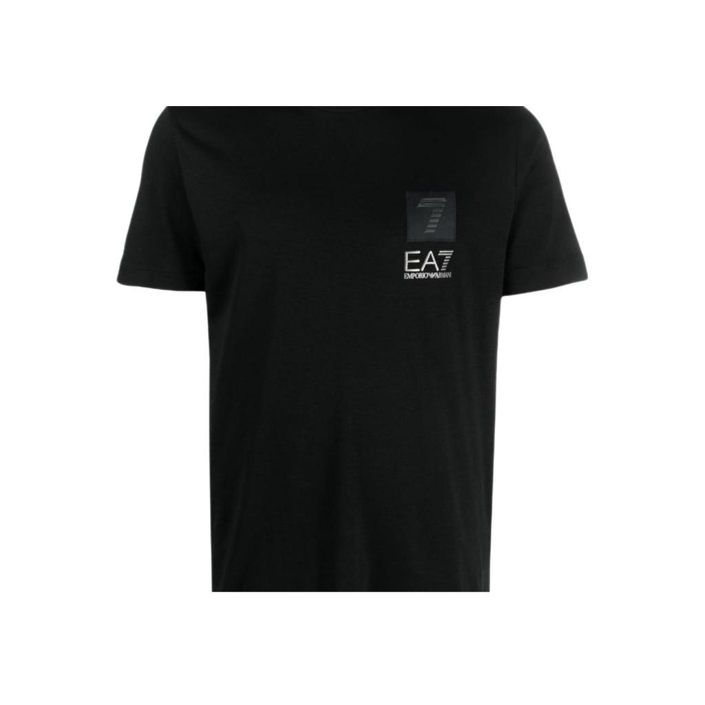 Emporio Armani EA7 Logo Print Crew Neck T-Shirt Men tops Black 6RPT26-PJHYZ-1200