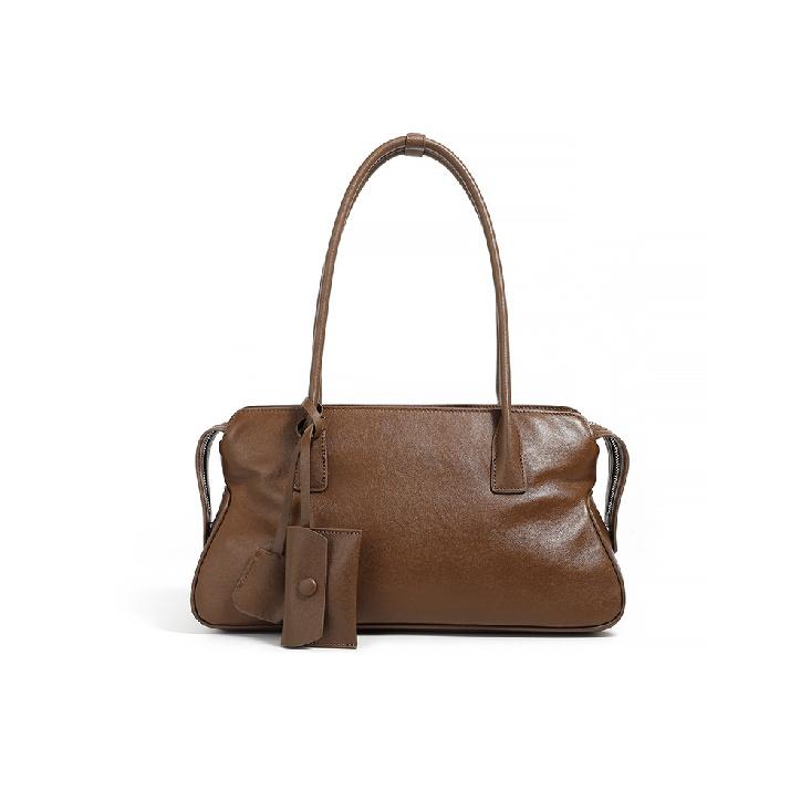 Large Capacity Top Layer Cowhide Tote Bag 2025 New Model Vegetable Tanned Leather Vintage Underarm Women's Bag Genuine Leather Handheld Pillow Bag