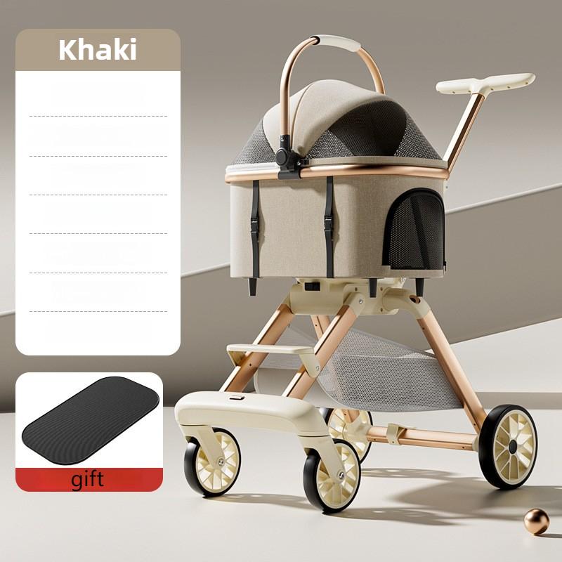 

Lightweight Folding Pet Cart Dogs Cats Outdoor Travel Dog Strollers Lightweight Cart Bag Separation Pets Cat Dogs Accessories хаки