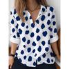 Women's Fashionable Polka Dot Printed Long-sleeved Shirt Autumn New Slim Lapel Shirt Casual and Versatile Commuting Top