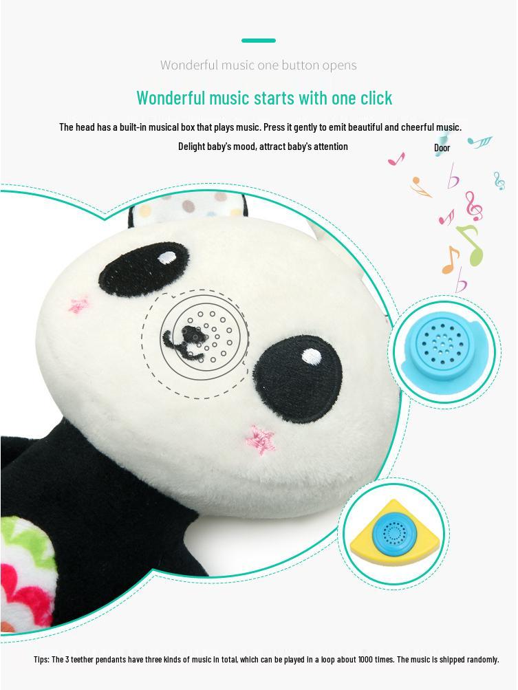 Baby Musical Plush Bear & Rabbit Teether Pendant - Multifunctional Educational Hanging Toy for Cribs & Car Seats