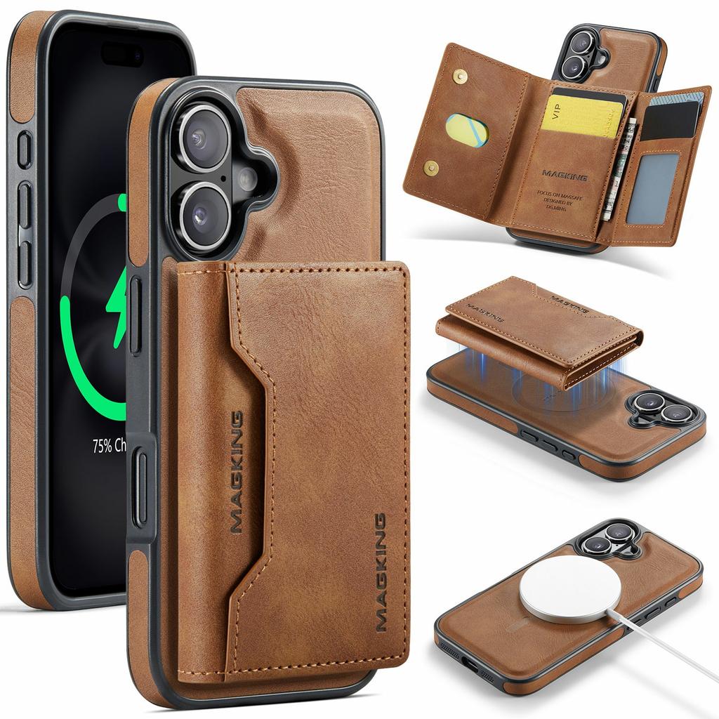 MAGKING K2 Series For iPhone 17 Case Compatible with MagSafe PC+TPU+PU Phone Cover
