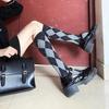 Women's White Argyle Knee-High Socks - Trendy Black & White Checkered Preppy Style
