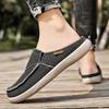 Summer Men Slippers Classic Outdoor Slip-on Canvas Shoes Men Light Breathable Flat Loafers Soft Indoor Home Casual Slippers