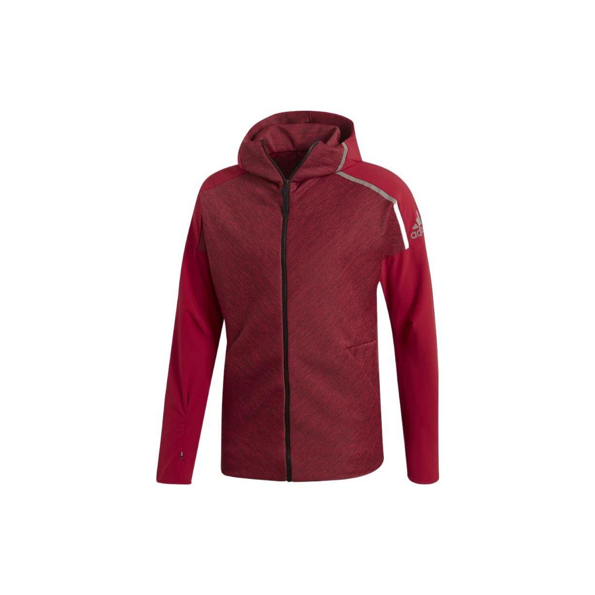 

Adidas Z.N.E. Color Block Design Logo Print Hooded Jacket Men Jacket Red EI6189 XL