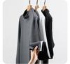 Unisex White Long-Sleeve Thermal Top - Korean Style Half Turtleneck for Autumn/Winter