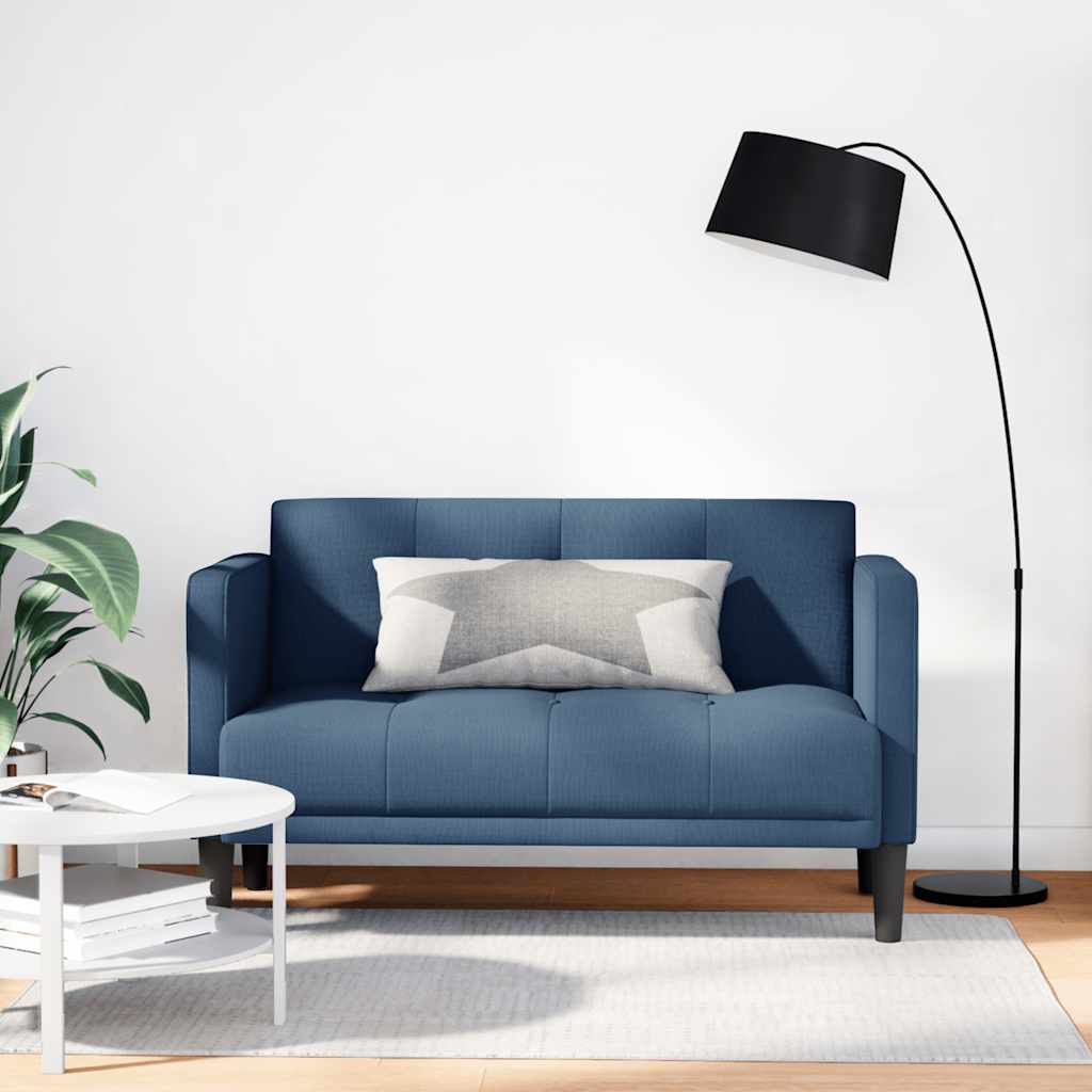 2 Seater Sofa Blue 111 cm Fabric
