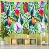 Oil Painting Parrot Southeast Asian Style Decor Tapestry Fashionable Tropical Plant Polyester Fabric Mandala Home Wall Hanging