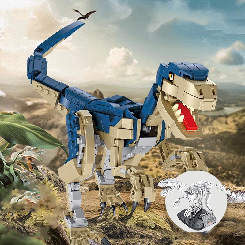 Jurassic Park Spielzeug Dinosaurier Fossil Velociraptor Tyrannosaurus Skelett Modell Bausteine Ziegel Kits Geburtstag Geschenk für Kinder Kinder