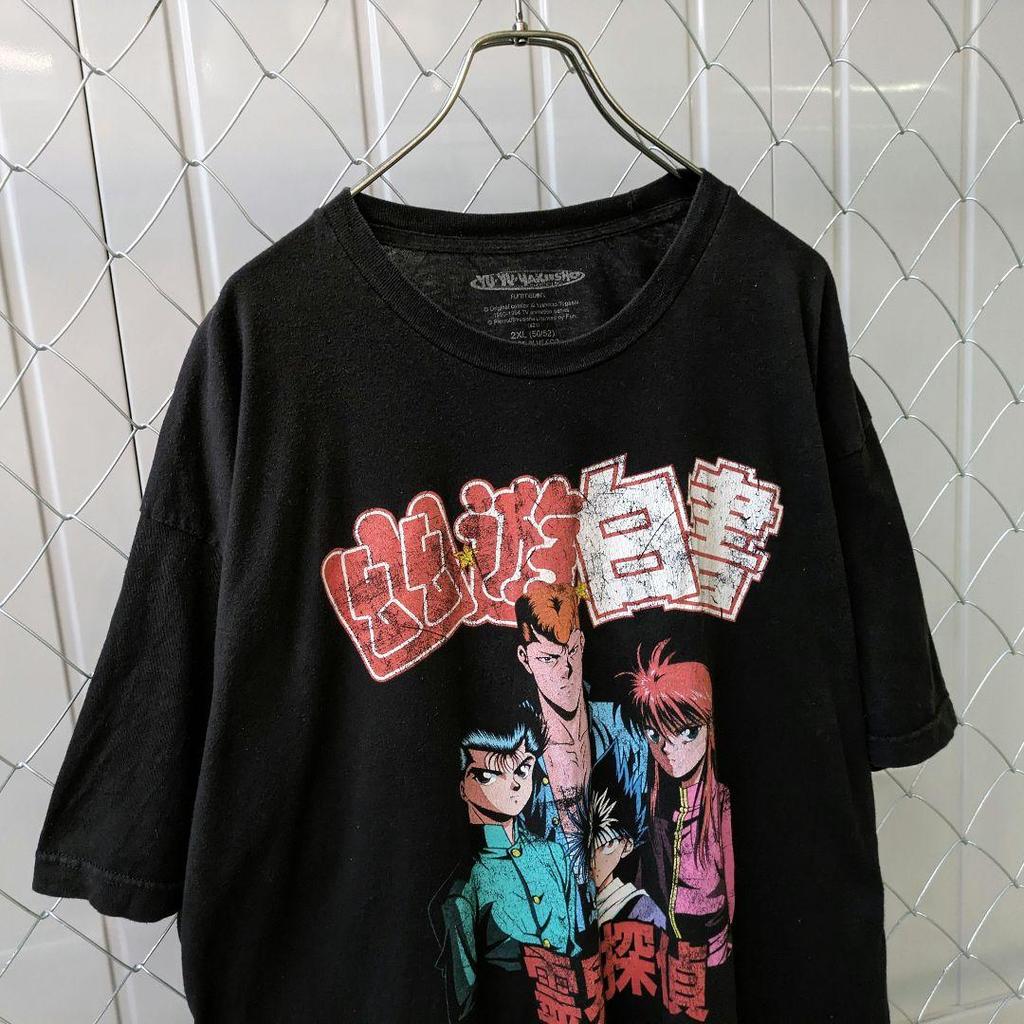 [USED] Excellent Fit! 90s Vintage Yu Yu Hakusho Anime T-shirt by Yoshihiro Togashi, Black, Size 2XL