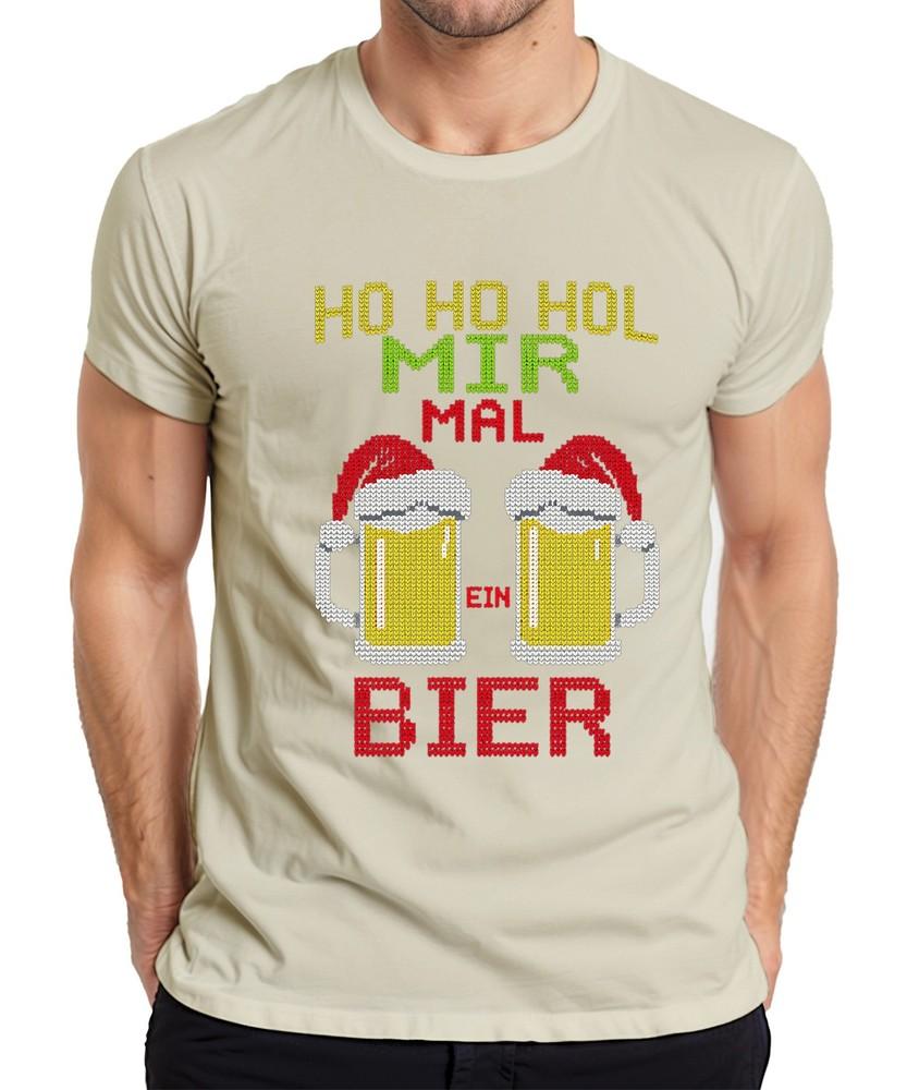 Ho Ho Get Me A Beer Christmas Knit Beer Mug Beer Lover Unisexs Tshirt