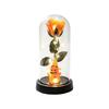 Halloween Rose Accent Light, Cloche Glass Cover with Warm String Lights for Window Ledges and Entry Tables at 