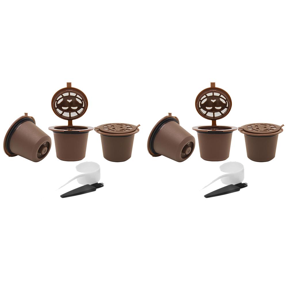 15-3PCS Refillable Capsules Filters for Nespresso Coffee Machine With Spoon Brush Reusable Coffee Filter Pods Coffee Tools