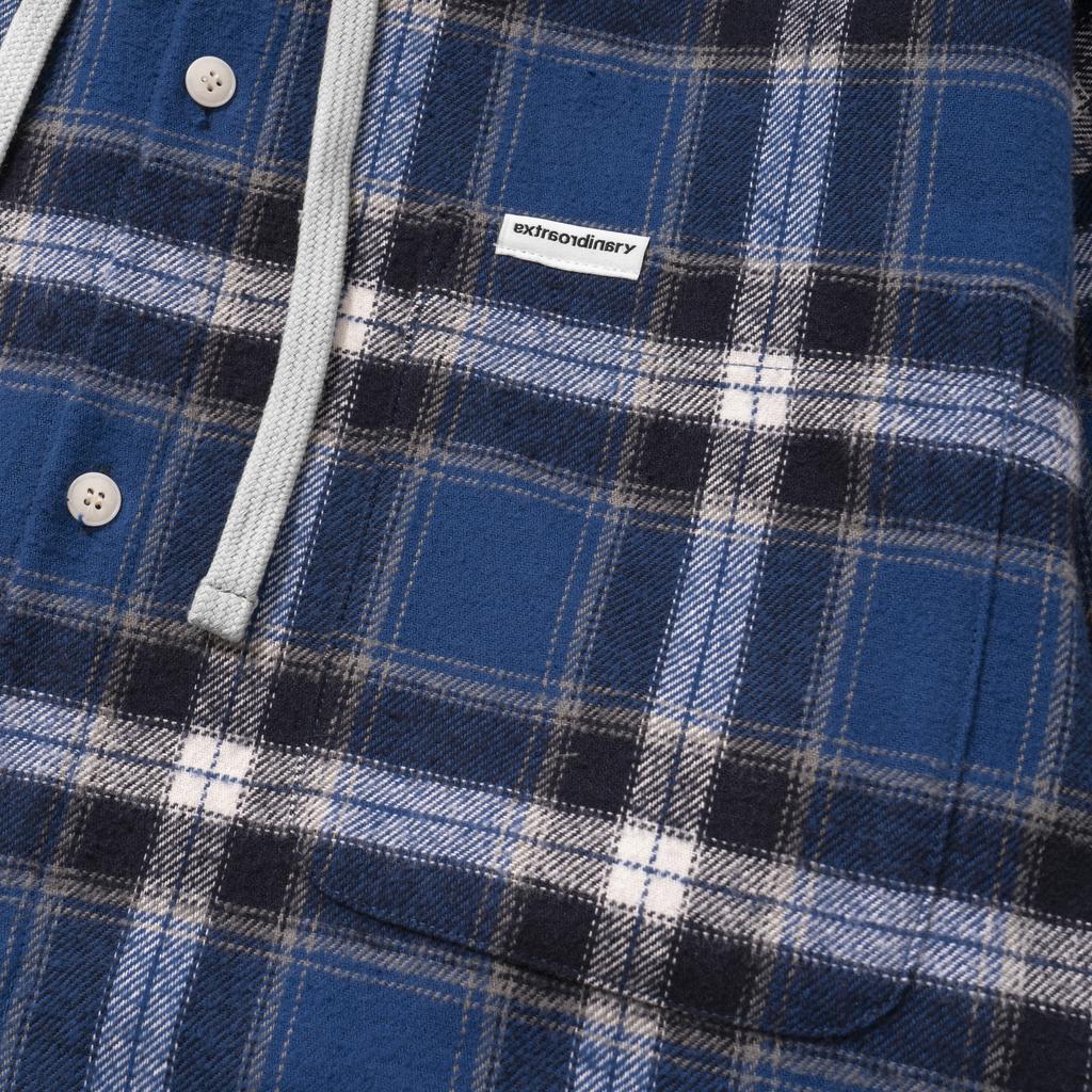 AUSSERGEWÖHNLICHes Tartan Karo Hood Shacket Blau