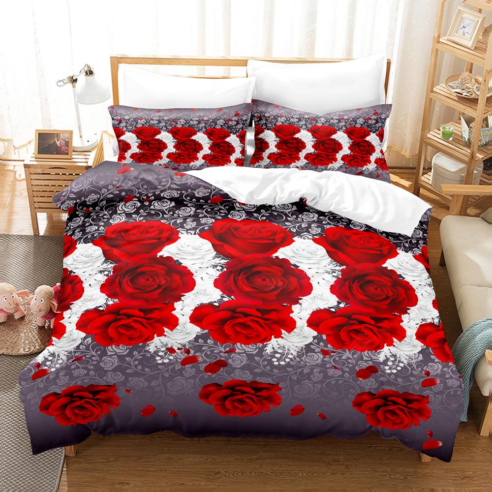 Animal Tiger Lion Printing Two-Piece Kit 3D Digital Bed Three-Piece Kit