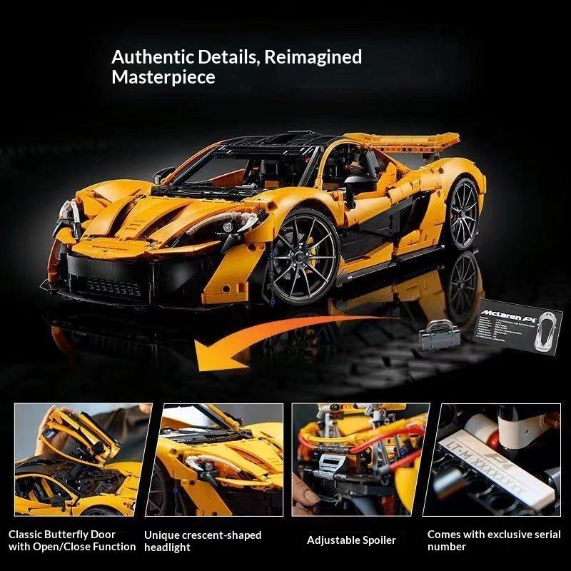 1:8 Difficult Building Block Supercar 66611 McKellen P1 Building Block Model Adult Toy Gift Box