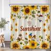Tende da Doccia Girasole Rustico Giallo Floreale Pianta Arte Vintage Moderno Tessuto in Poliestere Decorazione Tenda Bagno Casa Con Ganci