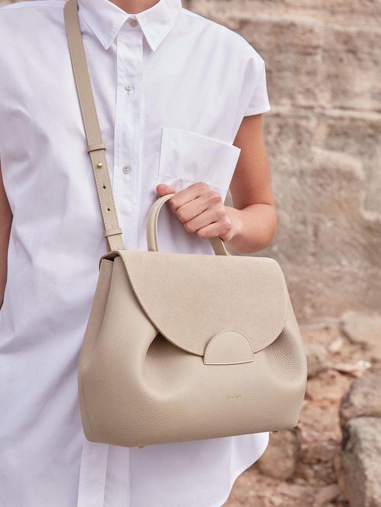 Polene Lychee Pattern Genuine Leather Crossbody Bag - Niche Design Handbag