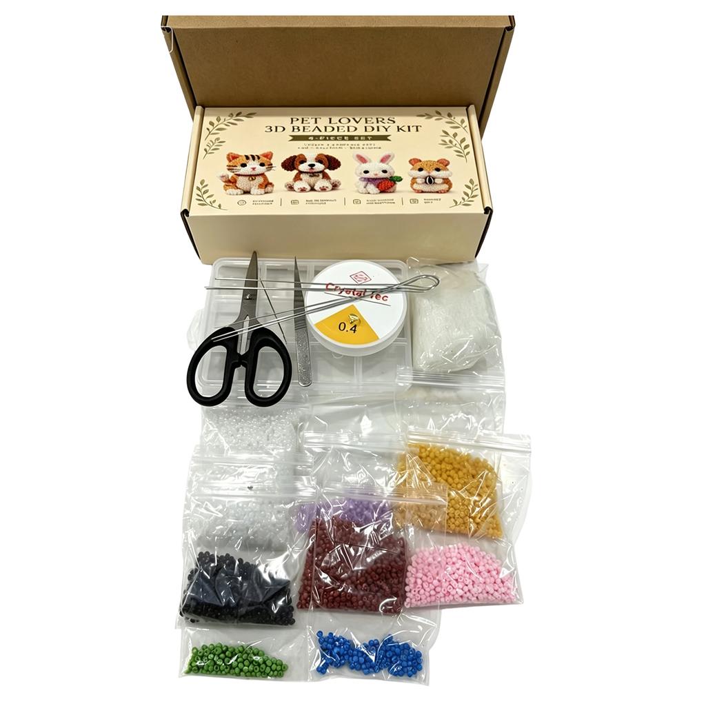 3D Beaded Animal Kit for DIY Jewelry Making Set Kids