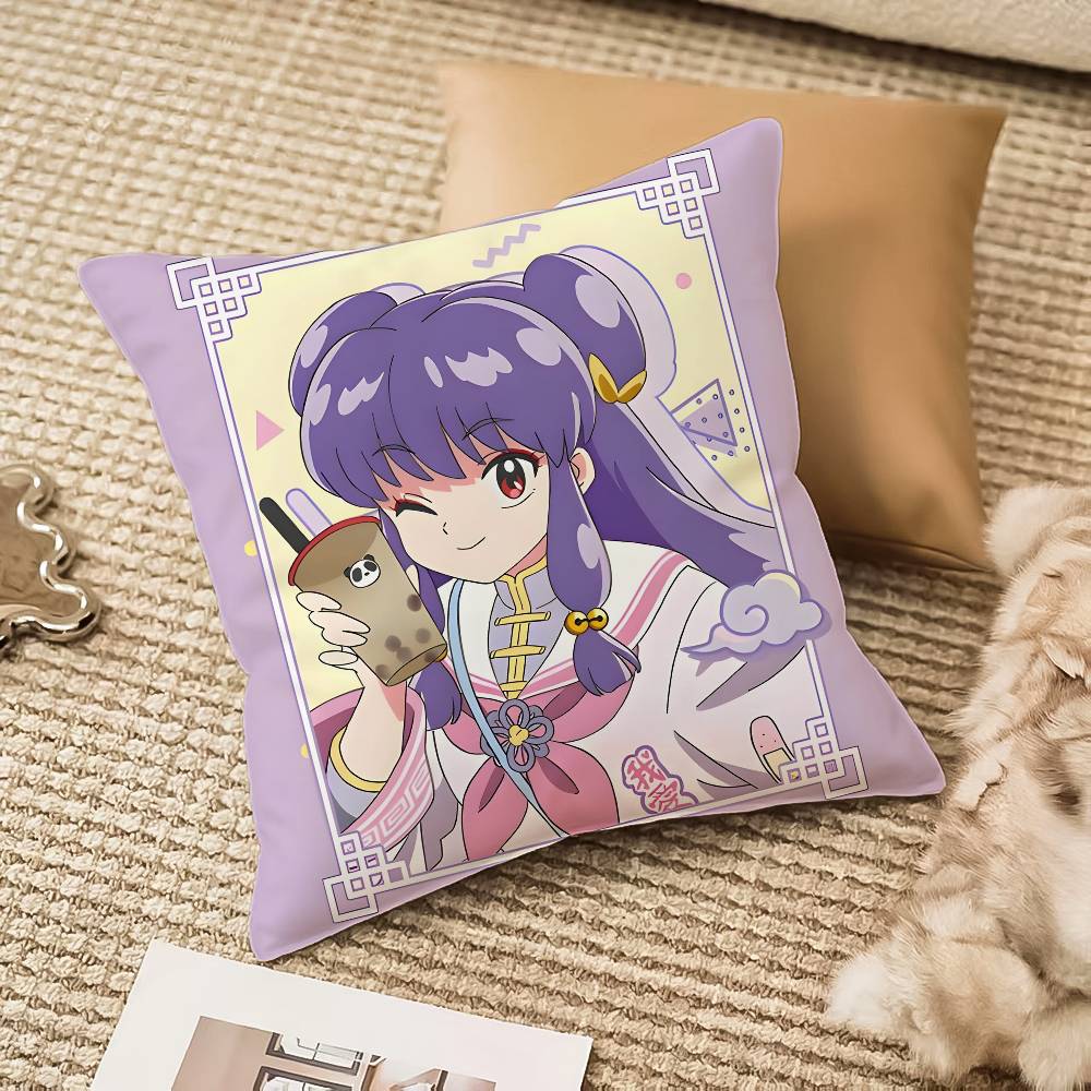 Anime R-Ranma Pillow Case Anti-dustmite Invisible Zipper Sofa Bed