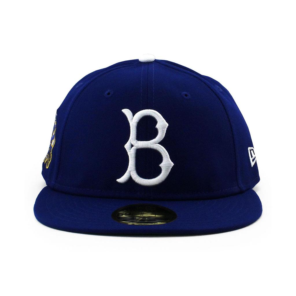 2025 Jackie Robinson Tag Modellkappe RC59FIFTY Brooklyn Dodgers MLB JACKIE ROBINSON TAG RETRO KRONE Kappe Retro Krone BROOKLYNS DODGERS Hut Sz [New Era]